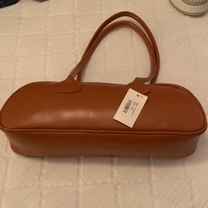 Elegant Tan Faux Leather Handbag